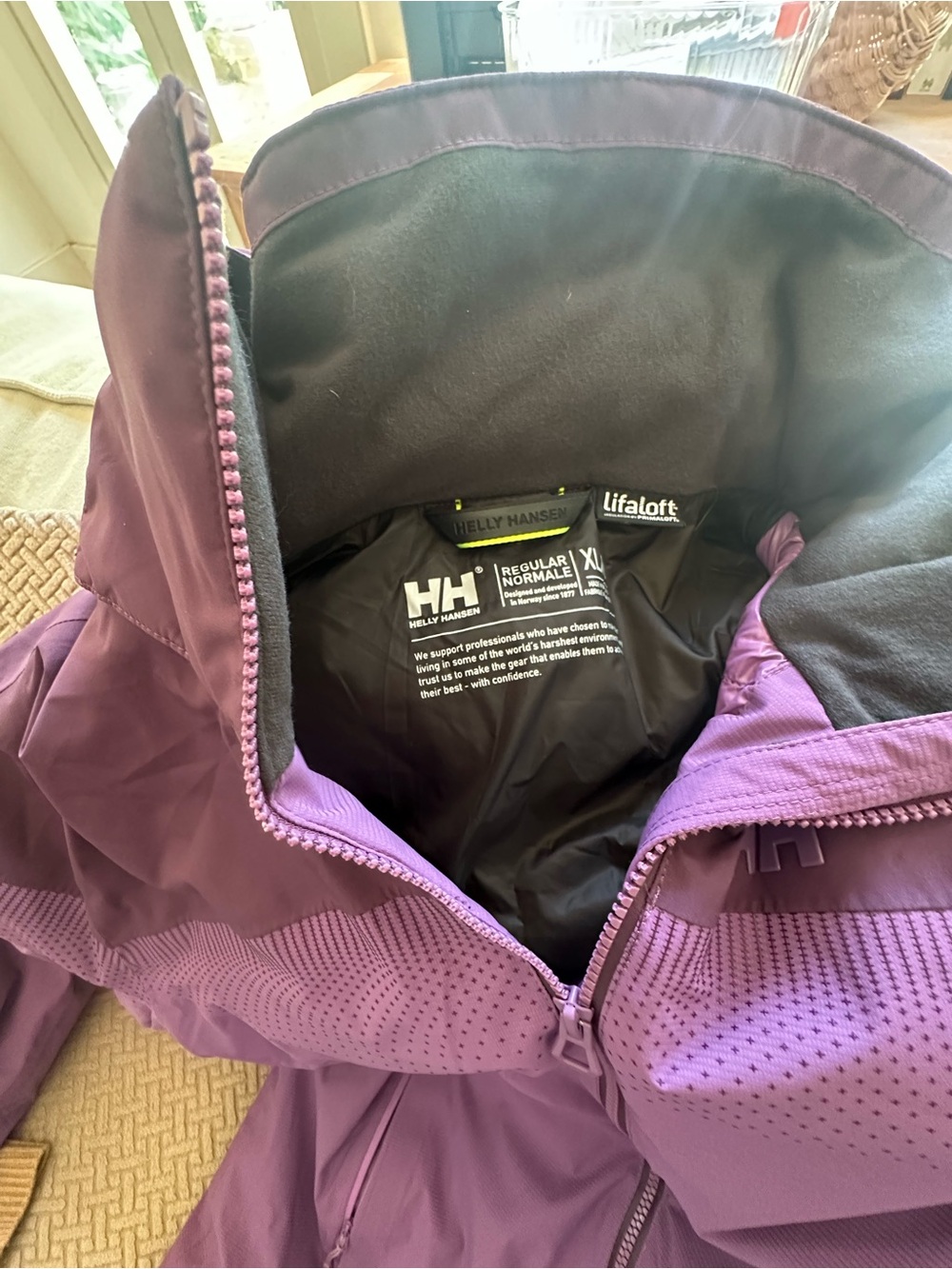 Helly Hansen Purple LifaLoft Insulated Hooded Jacket